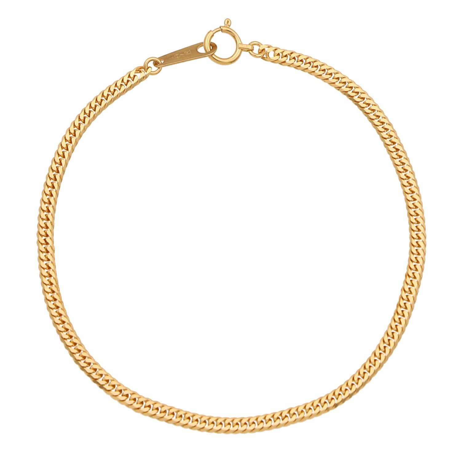 [フェアリーカレット] 18金ブレスレット K18 6面W喜平チェーン 日本製 検定印 約3.5g 17cm 引き輪