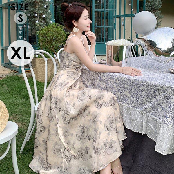 夏ワンピース レディースドレス 花柄ワンピース ロング丈 袖無し ワンピース 二次会 女子会 春夏 カジュアル 体型カバー ゆったりハワイ 旅行 可愛い 着痩せ dk005zuzum4