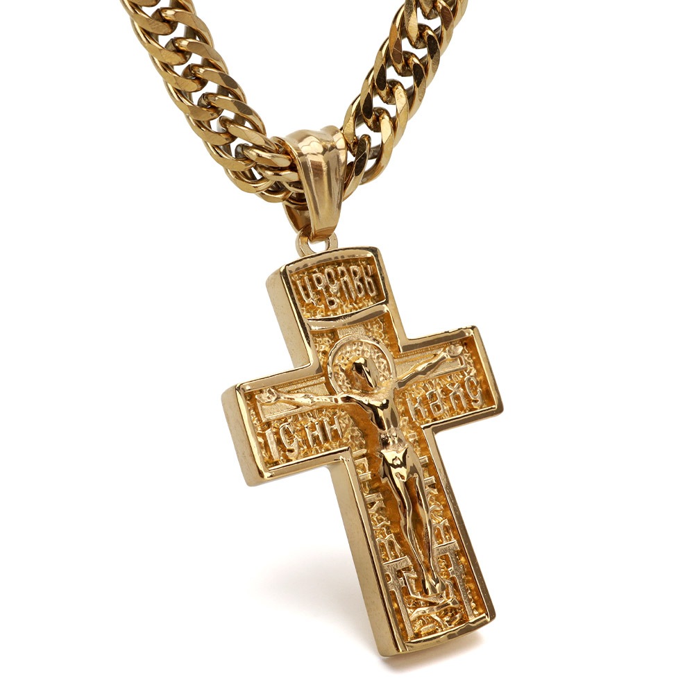 ステンレス メダイネックレス ダブル喜平 [n1037]