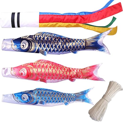 鯉のぼり こいのぼり 黄金永寿鯉 3mセット 庭園 鯉3匹 黒鯉3m 2021年度 高級ポリエステルサテン使用 端午の節句