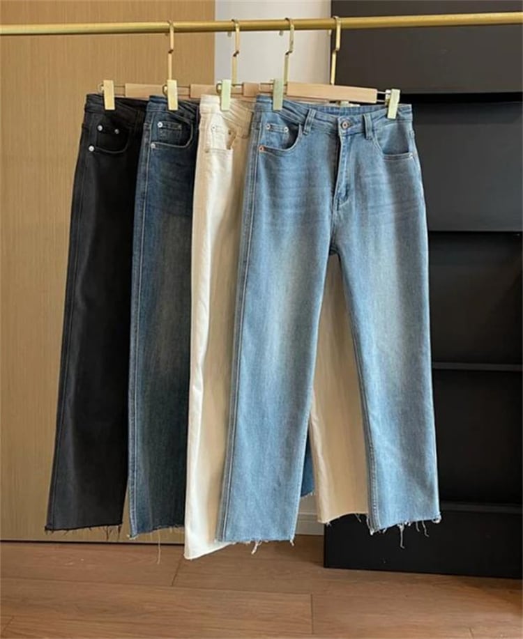 激安セール ストレート ロングパンツ 2023早秋 レディース 気質 九分ズボン ジーンズ スラックス ハイウエスト