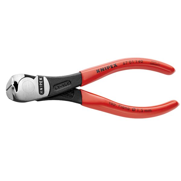 KNIPEX クニペックス ハイレバーエンドニッパー プラスチックコーティング サイズ50x15x140mm パック入 6701-140SB