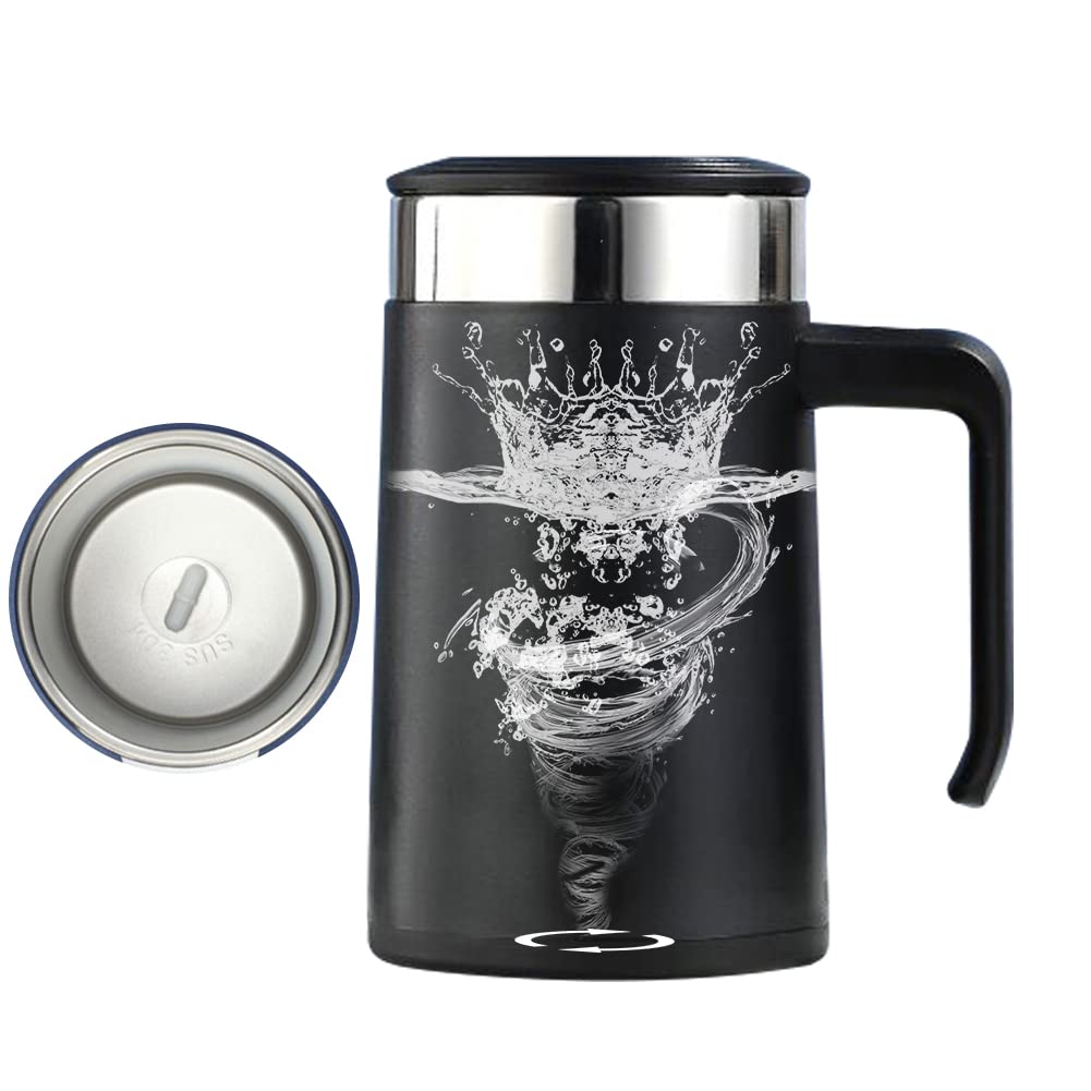 ポータブル冷却カップ 2分で降温 450ml 電気 電動 撹拌カップ 磁気撹拌 自動かき混ぜ カップ 304ステンレス鋼 マグカップ USB充電式 薬 コーヒー 飲料 ミルク粉 蓋付き 防水 オフィス