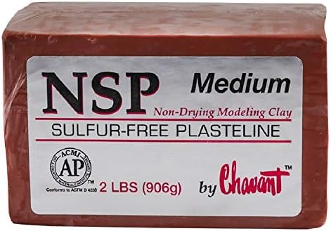 Chavant NSP MEDIUM - 2 Lbs. Professional Oil Based Sulfur Free Sculpting Clay- Brown by Chavant
