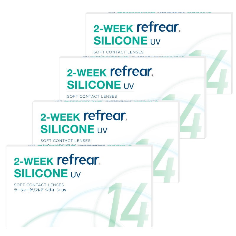 コンタクト 4箱セット シリコーン 2ウィーク リ フレア シリコン UV 1箱6枚 2week 2週間交換 シリコン ソフトコンタクトレンズ 2week re frear SILICON
