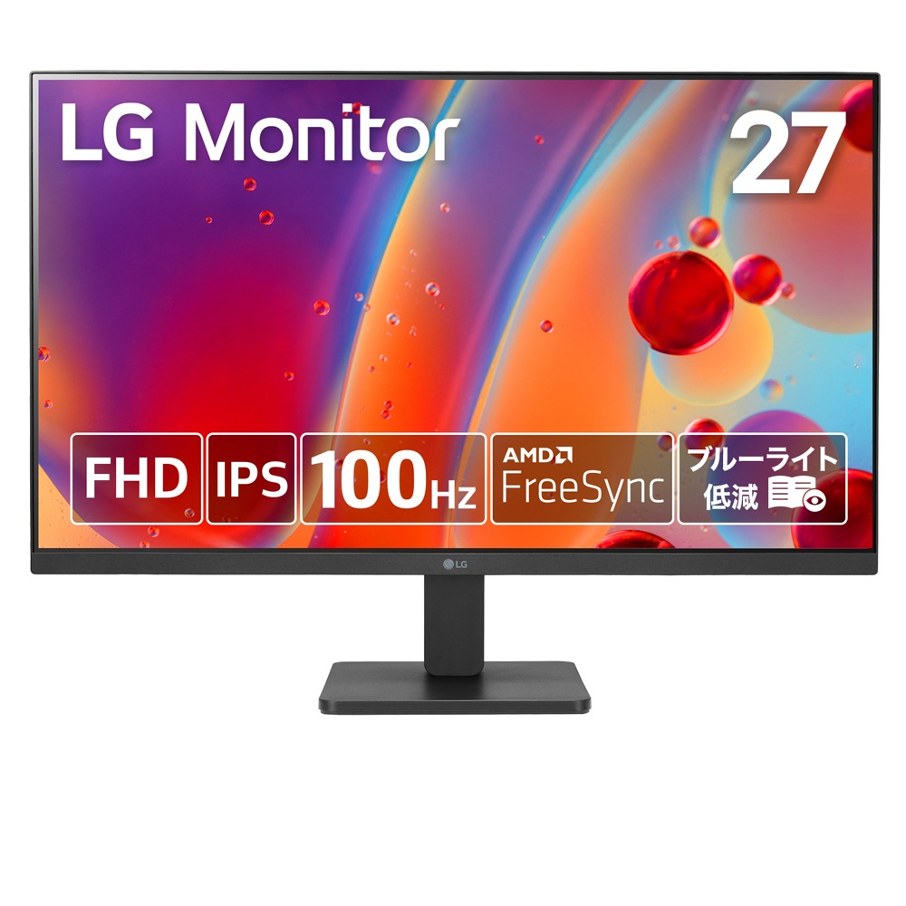 LG 液晶ディスプレイ(27型/IPS/FullHD 1920×1080/100Hz/5ms/HDMI1.4/D-Sub/VESA/3年保証・無輝点保証)(ブラック) 27MR400B