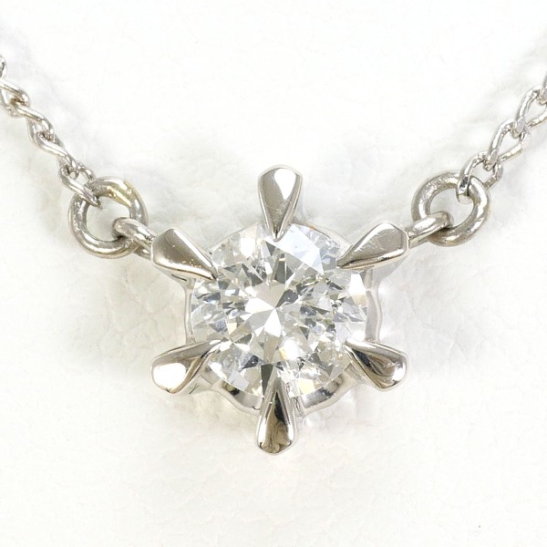 PT850 プラチナ ネックレス ダイヤ 0.31 鑑定書 約38cm ジュエリー 中古