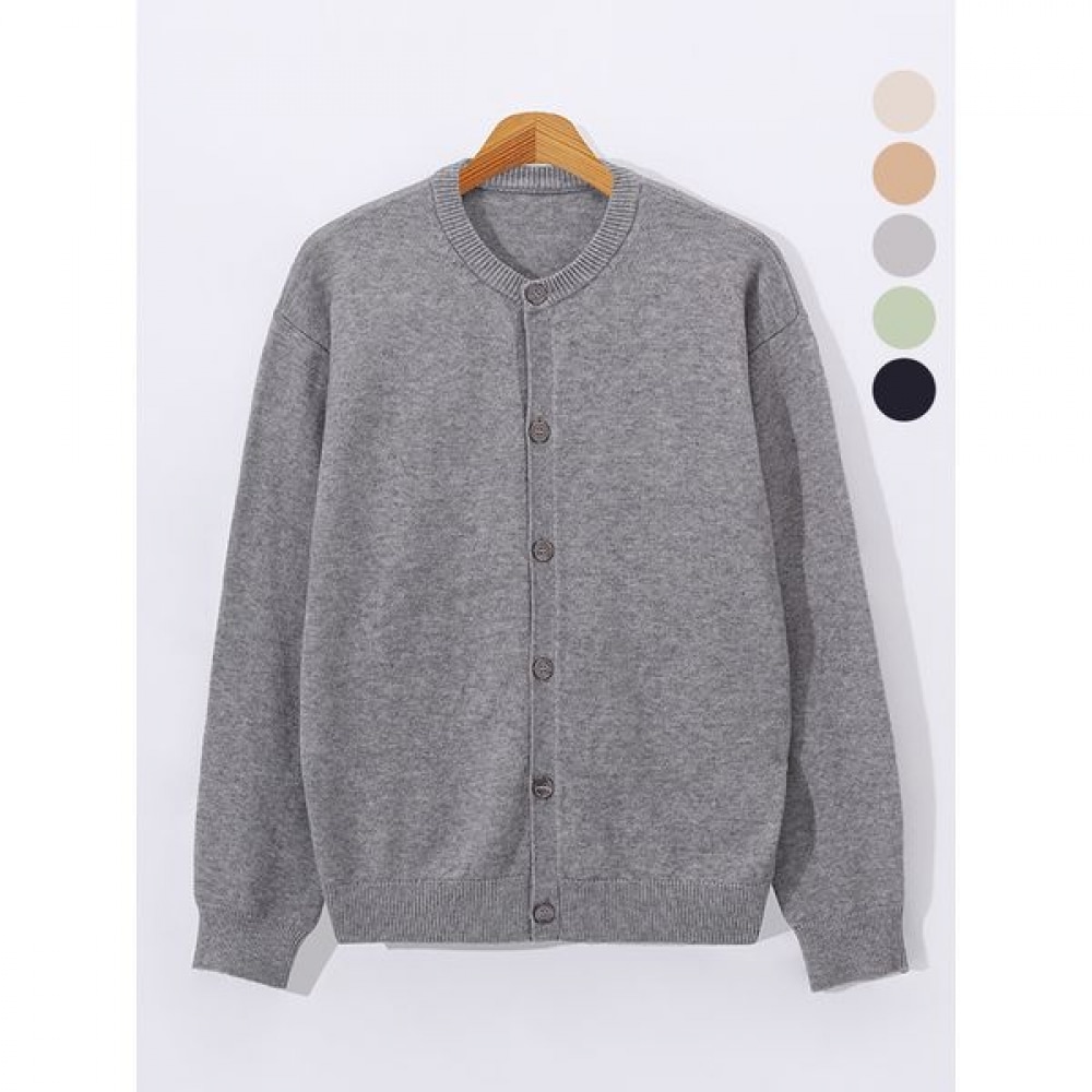 [ジュアンス] デイリーラウンドビスコースボタンニットカーディガンGOCD1074