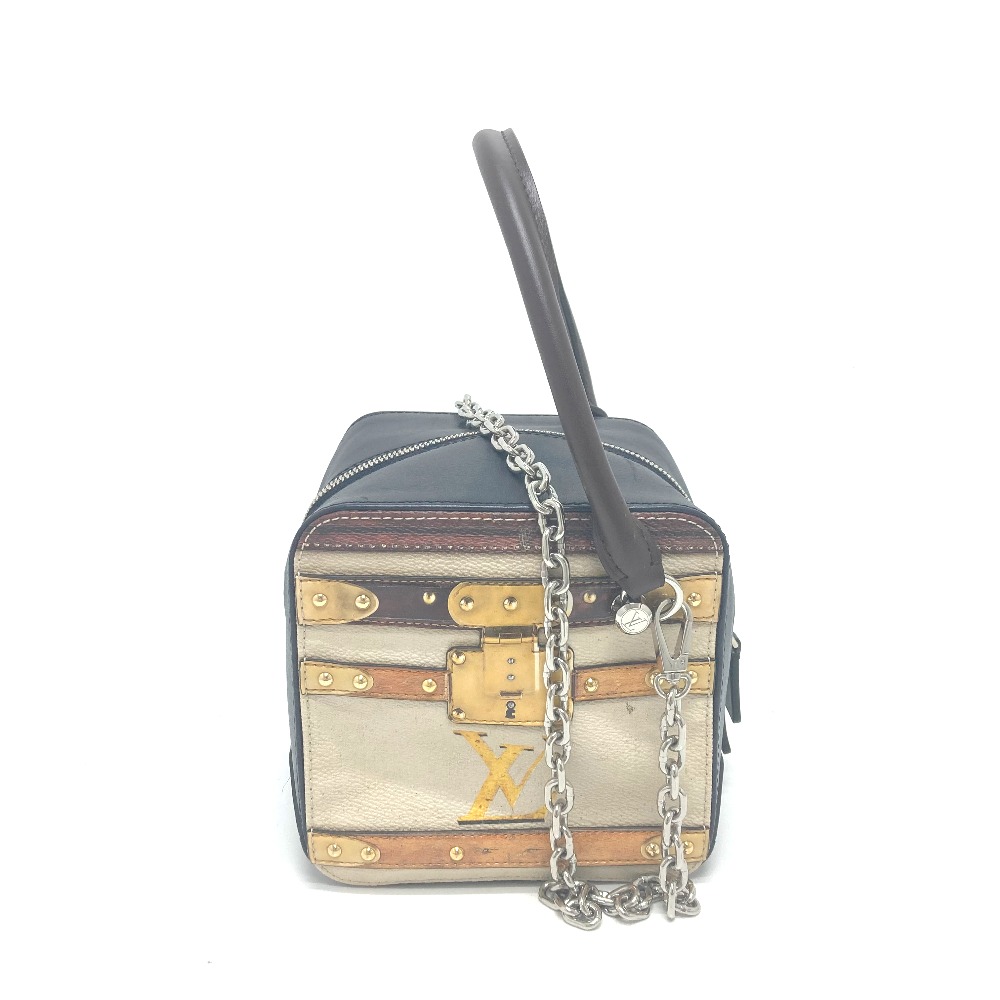 ハンドバッグ M52350 トロンプ ルイユ チェーン 2WAY レザー ブラック/ベージュ