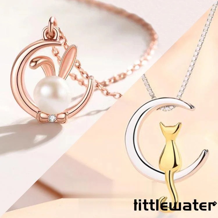 ネックレス レディース うさぎ 月の兎 玉兎 可愛い 淡水パール シルバー 女性 彼女 嫁 娘 ホワイトデーお返し お祝い 母の日ギフト