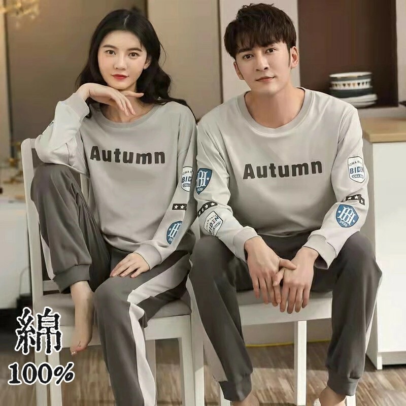 パジャマ ルームウェア 上下セット レディース メンズ 綿100％ 長袖 ペアルック カップル 春秋 秋冬 大きいサイズ かぶり tシャツ あったか 暖かい おしゃれ クルーネック Uネック 男女兼用