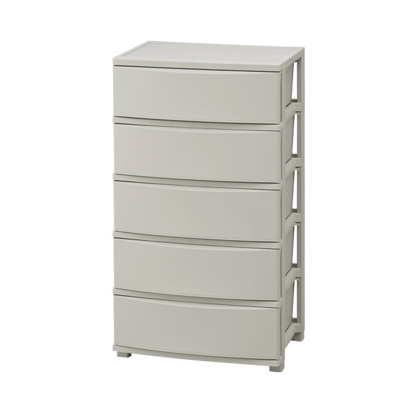 CLN-545 ダークグレー ワイドチェスト 5段 メーカー直送