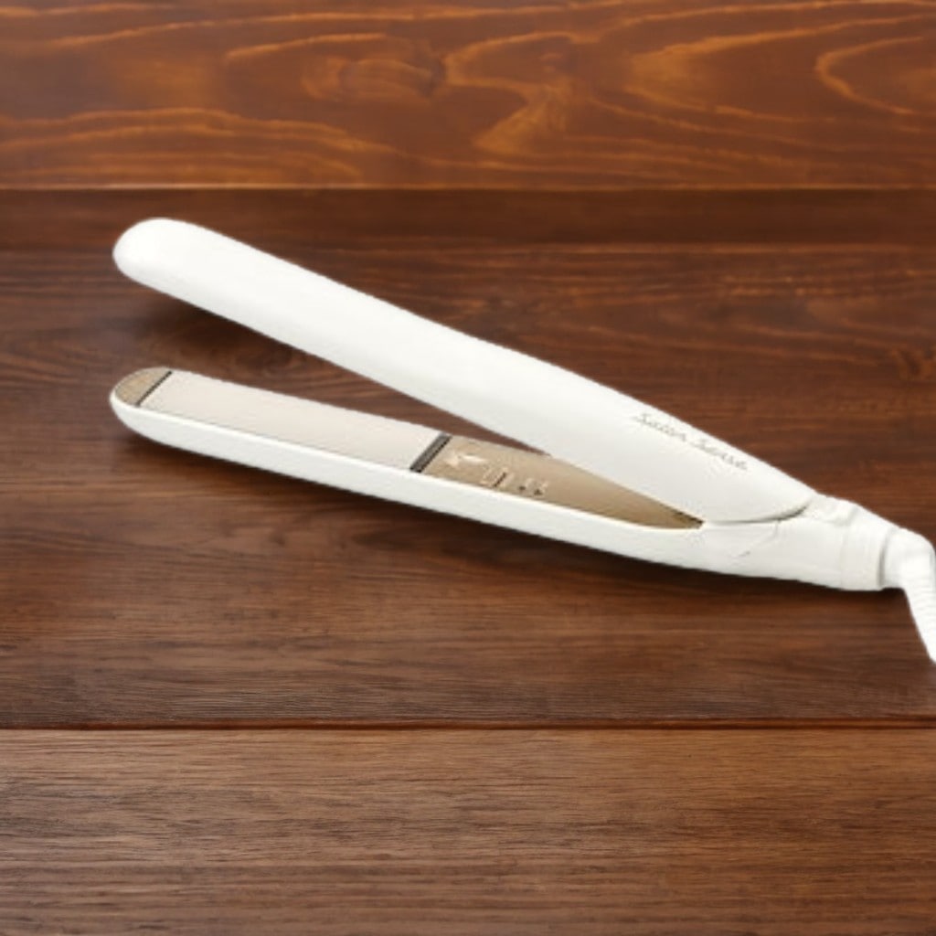 コイズミ ヘアアイロン ストレート マイナスイオン サロンセンス スタンダード シルキーモイスト 22mm幅プレート 海外対応 2段階温度調節 ホワイト KHS-8420/W