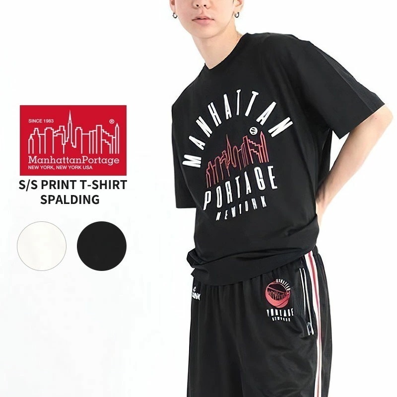 マンハッタン ポーテージ Manhattan Portage S S Print T-Shirt SPALDING MP-M574 プリントTシャツ 半袖