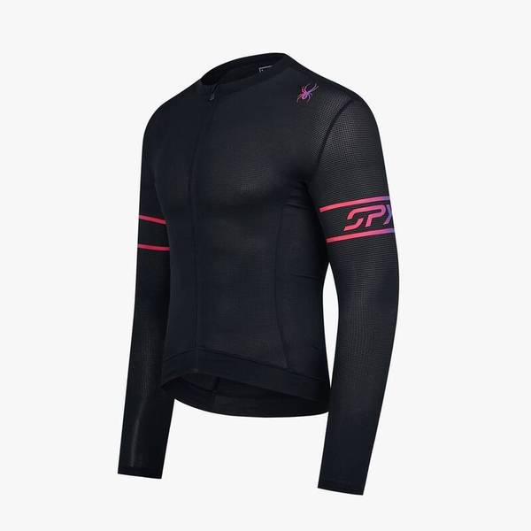 男性サイクルスリーブグラフィック長袖ジャージTIER-0 SPKPCNFT501MBLK 710062