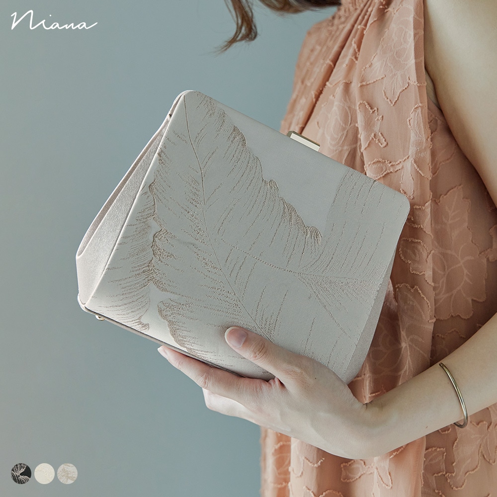 パーティー パーティーバッグ ハンドバッグ ジャガード リーフ柄 スクエア 大きめ がま口 クラッチバッグ ミニバッグ 2way ショルダーバッグ ドレス 結婚式 セレモニー オケージョン 入園式