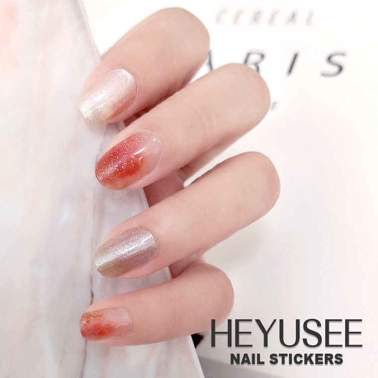 ネイルheyusee ネイルシール N0010 マニキュア 貼るだけ 簡単 セルフネイル ネイルステッカー ラメ ニュアンス ぼかし