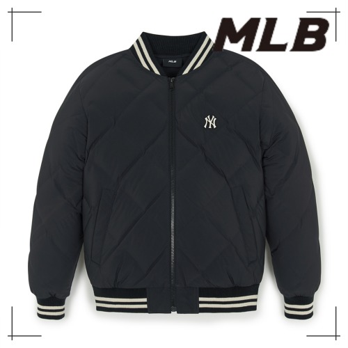 MLB公式 ダウン Varsity Diamond Tube Lightweight Short Padded NY (Black)