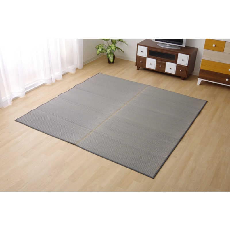 イケヒコ い草ラグカーペット 『Fソリッド』 グレー