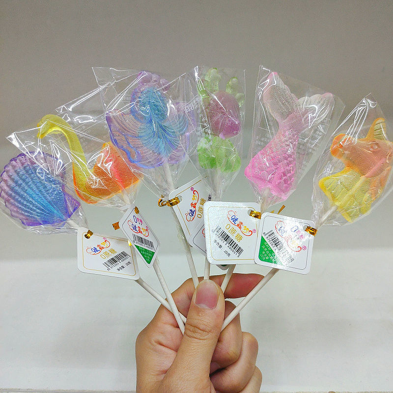 フィッシュテイル シェル 金魚 オーシャン シェイプ クリスタル ロリポップ キャンディー ケーン シュガー フリー スナック誕生日プレゼント