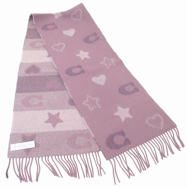 コーチ マフラー COACH アウトレット スターズ アンド ハート プリント マフラー CU810 NII