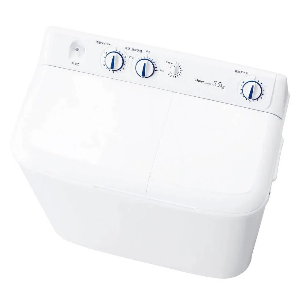 設置取付無し 二槽式洗濯機 5.5kg JＷ-W55G-W 二槽式 ステンレス脱水槽 洗濯機 防カビ 粉石けん