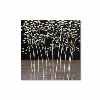 ウッド スカルプチャー アート「フィールド フラワー2」 BK+NP SA-15066