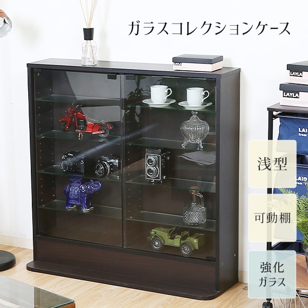 コレクションケース ガラスケース 薄型 コレクションボード 幅90cm 棚板調整可能 可動棚 収納 インテリア コレクション 飾り棚
