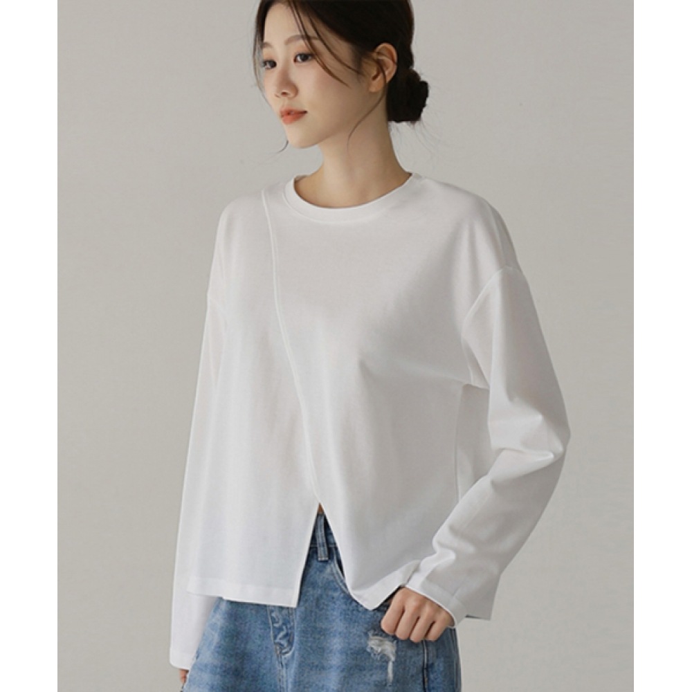 フレンチシックポカインノーカットスリットTシャツ