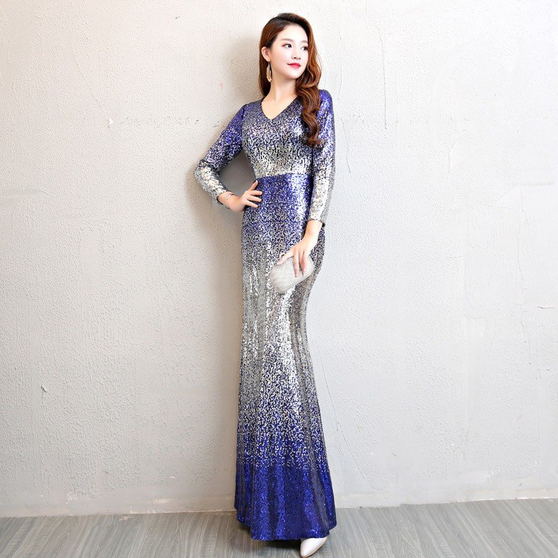 マーメイドドレス 披露宴 長袖 カラードレス ロング 安い カクテルドレス 演奏会 結婚式 イブニングドレス 二次会 花嫁 ウエディングドレス コンサート