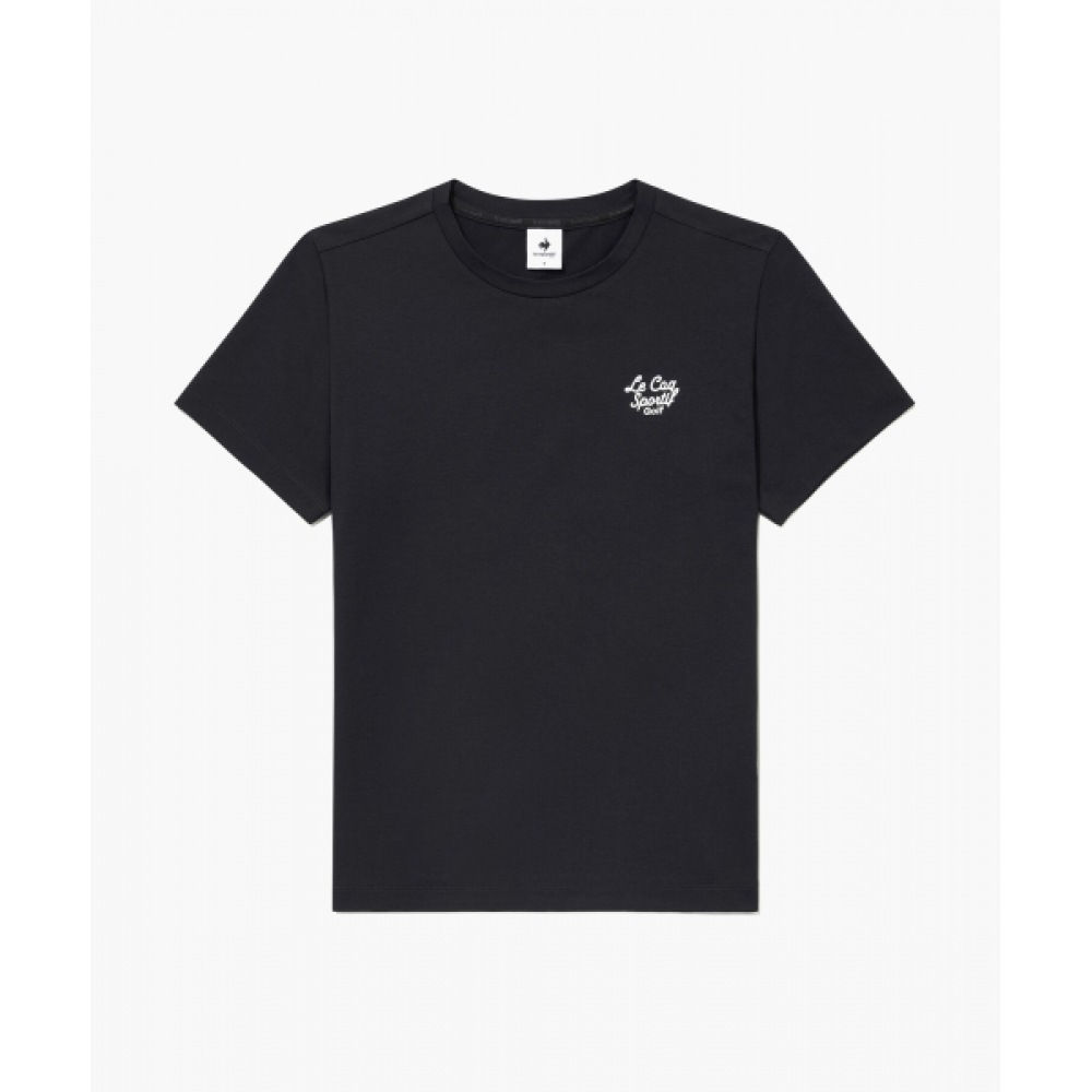 ルコックゴルフレディースラウンドネックベーシックショートスリーブ Tシャツ_ブラック GR222LRS52