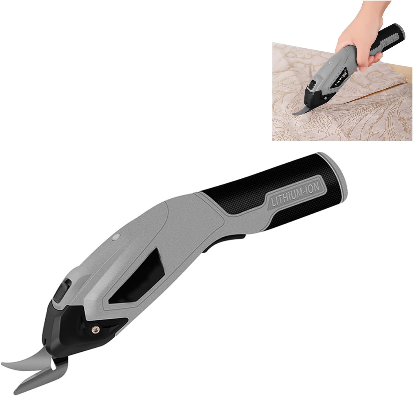 数量限定 電動はさみ ハサミ 充電モード ハサミ 充電ケーブル インストールツール グレーモデル 幅広い用途 人間工学に基づいたデザイン 大容量バッテリー アルミニウム合金