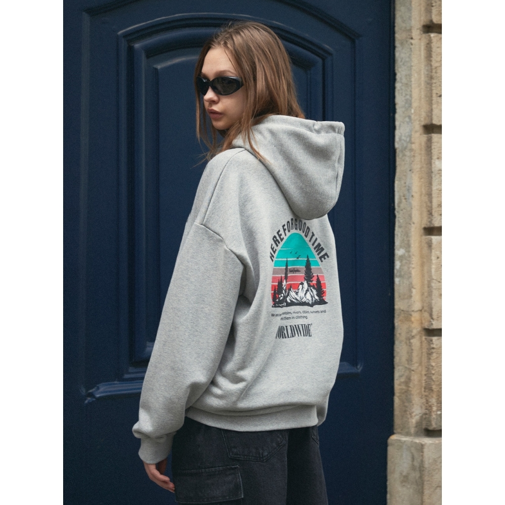 FLUKEフルークワールドワイドサンセットフードTシャツFHT2034 4color W