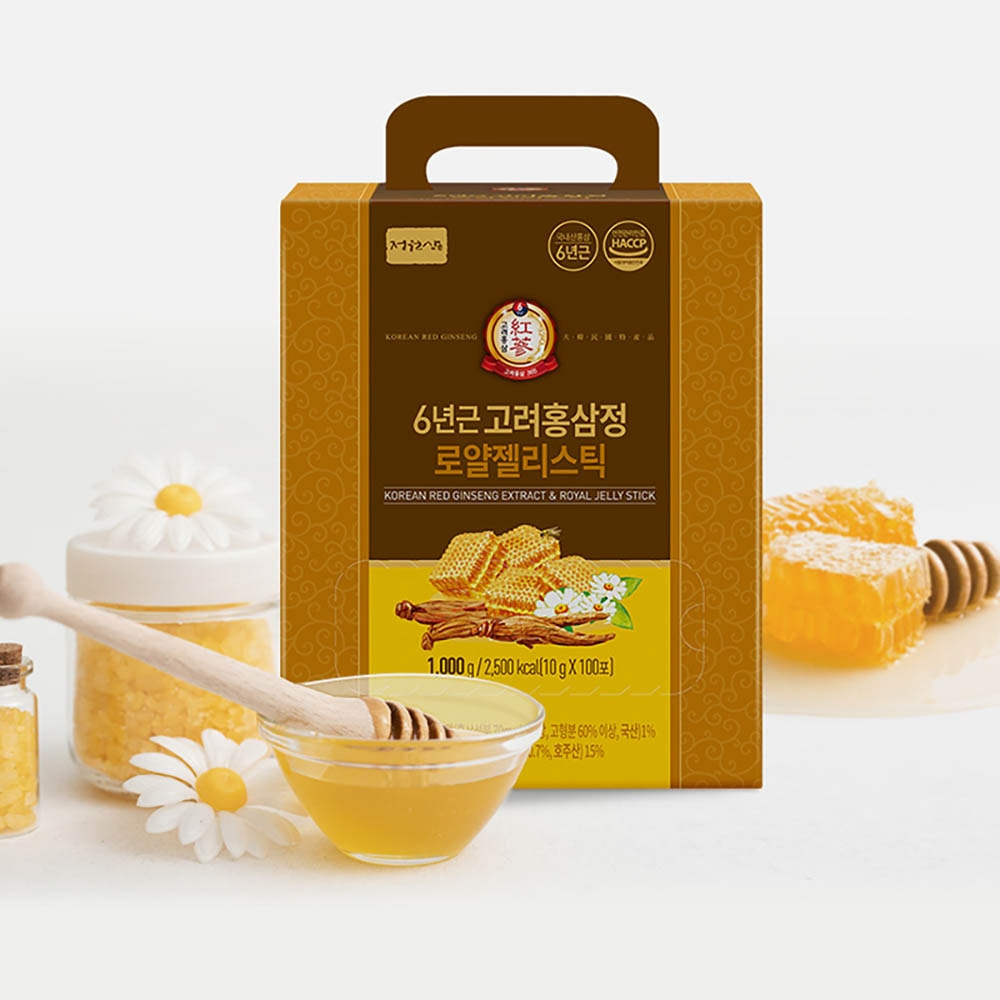 6年根 高麗紅参 ロイヤルゼリースティック100包 1BOX