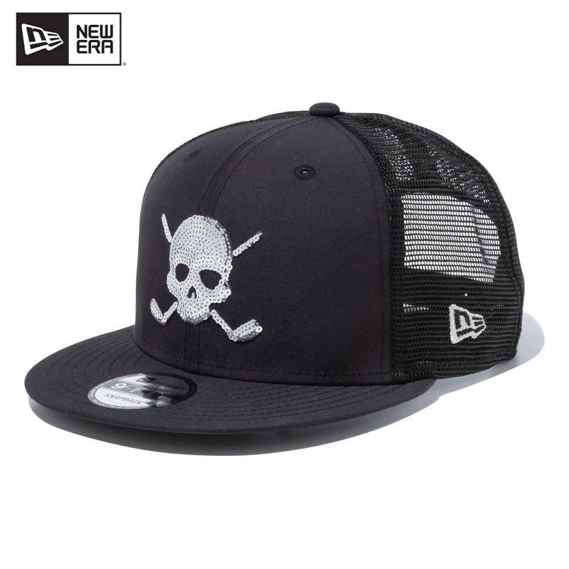 ニュー エラ 9FIFTY トラッカー Skull SHELTECH Black ゴルフ キャップ 帽子 男性用 国内正規品 接触冷感