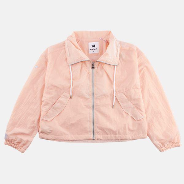 女性ルーズフィットエトゥワールウーブンスタンドネックジャケットピンクQP322OJK81_P407296306