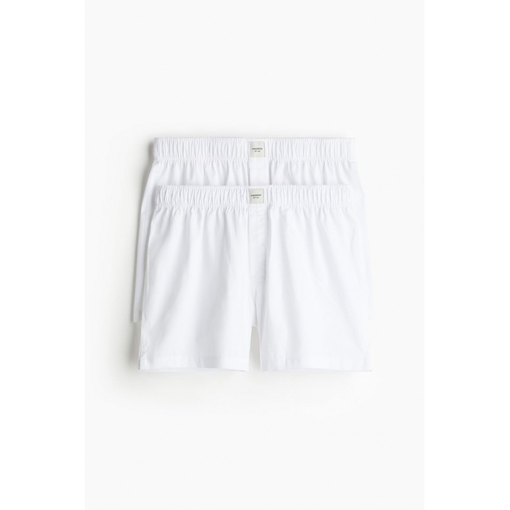 H&M コットンウーブンサテンドローストリング 2 ピースセットホワイト