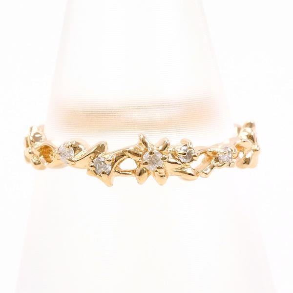 アガット K10PG リング 7号 ダイヤ 0.05 中古