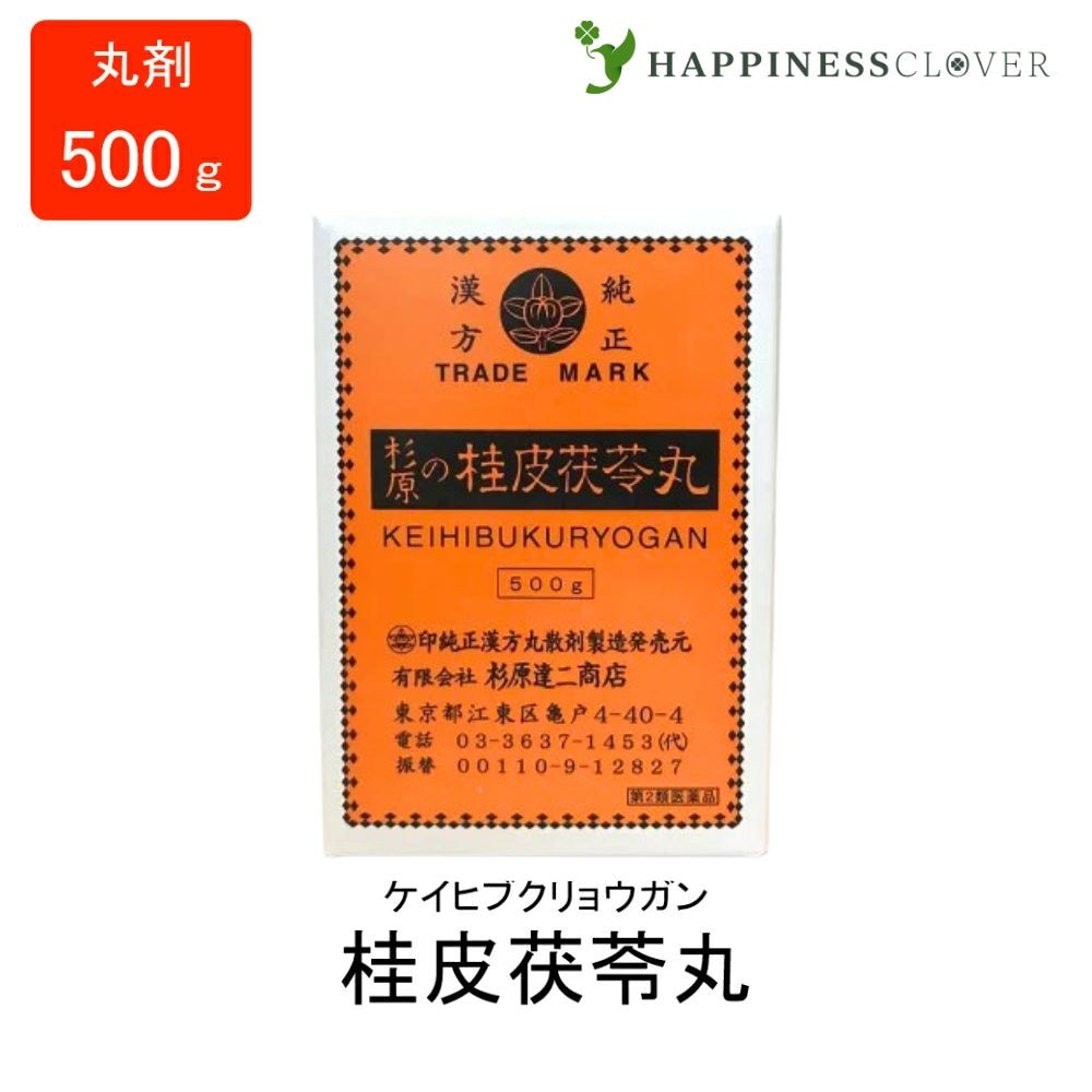 【第2類医薬品】桂皮茯苓丸 けいひぶくりょうがん 丸剤 500g 杉原達二商店 月経不順 月経異常 月経痛 更年期 障害 血の道症 肩こり めまい