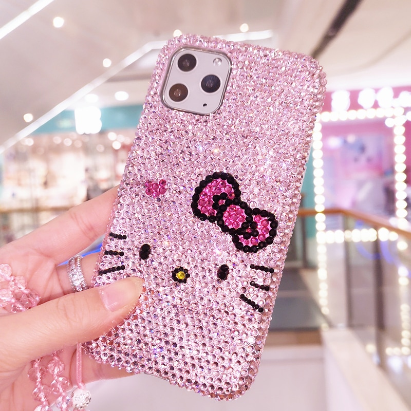 ハンドメイド iPhoneケース ハローキティ キラキラのラインストーン iPhone16/15/14/13/12/11ケース Plus Pro Max キティちゃん