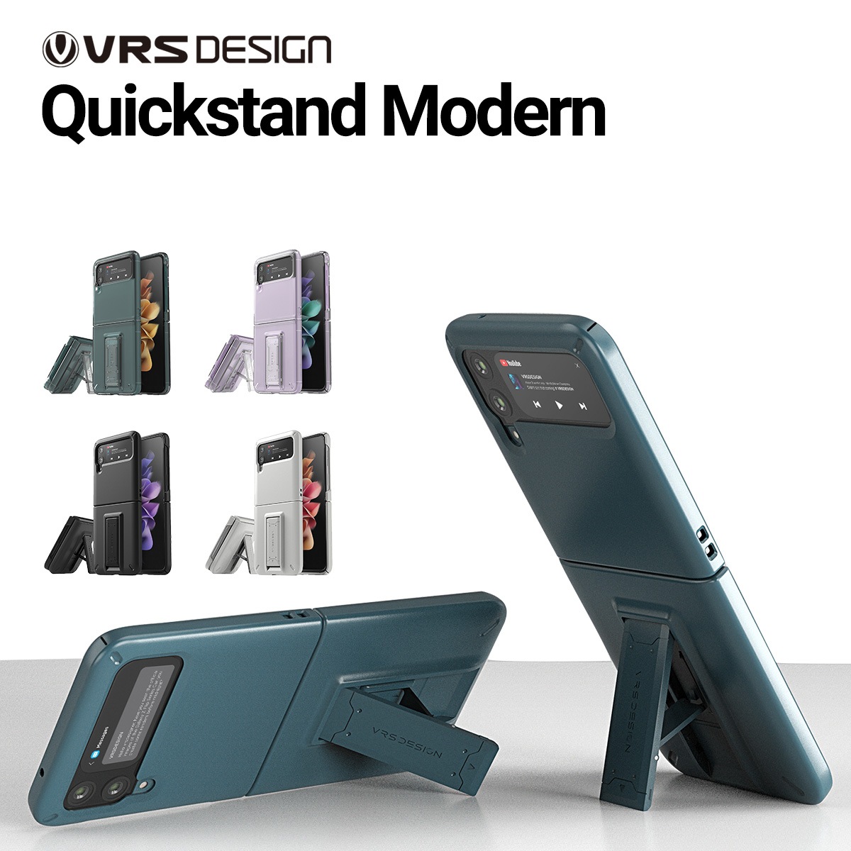 Galaxy Z Flip3 5G 対応 ケース 耐衝撃 ストラップホール 付 ヒンジ 保護 スマホケース ヒンジ保護 スマホカバー Quickstand Modern VRS DESIGN