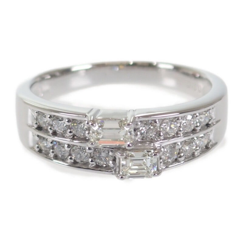 【no brand】デザインジュエリー リング K18ホワイトゴールド ダイヤモンド 12号 ダイヤモンド レディース