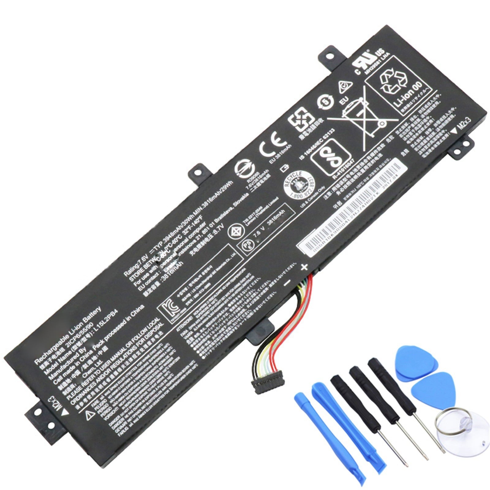 バッテリー L15L2PB5 電池・Lenovo/ThinkPadノートパソコン互換 30Wh/3816mAh Ideapad 310-15IAP 510-15ISK 510-15ISK 510-15