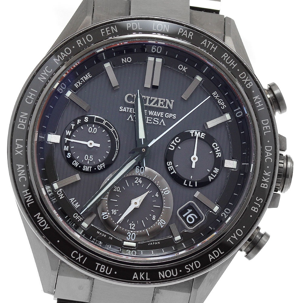 シチズン CITIZEN F950-0029S01/CC4055-65E アテッサ サテライトウェーブ GPS ソーラー電波 メンズ 良品 箱・保証書付き_932627【中古】