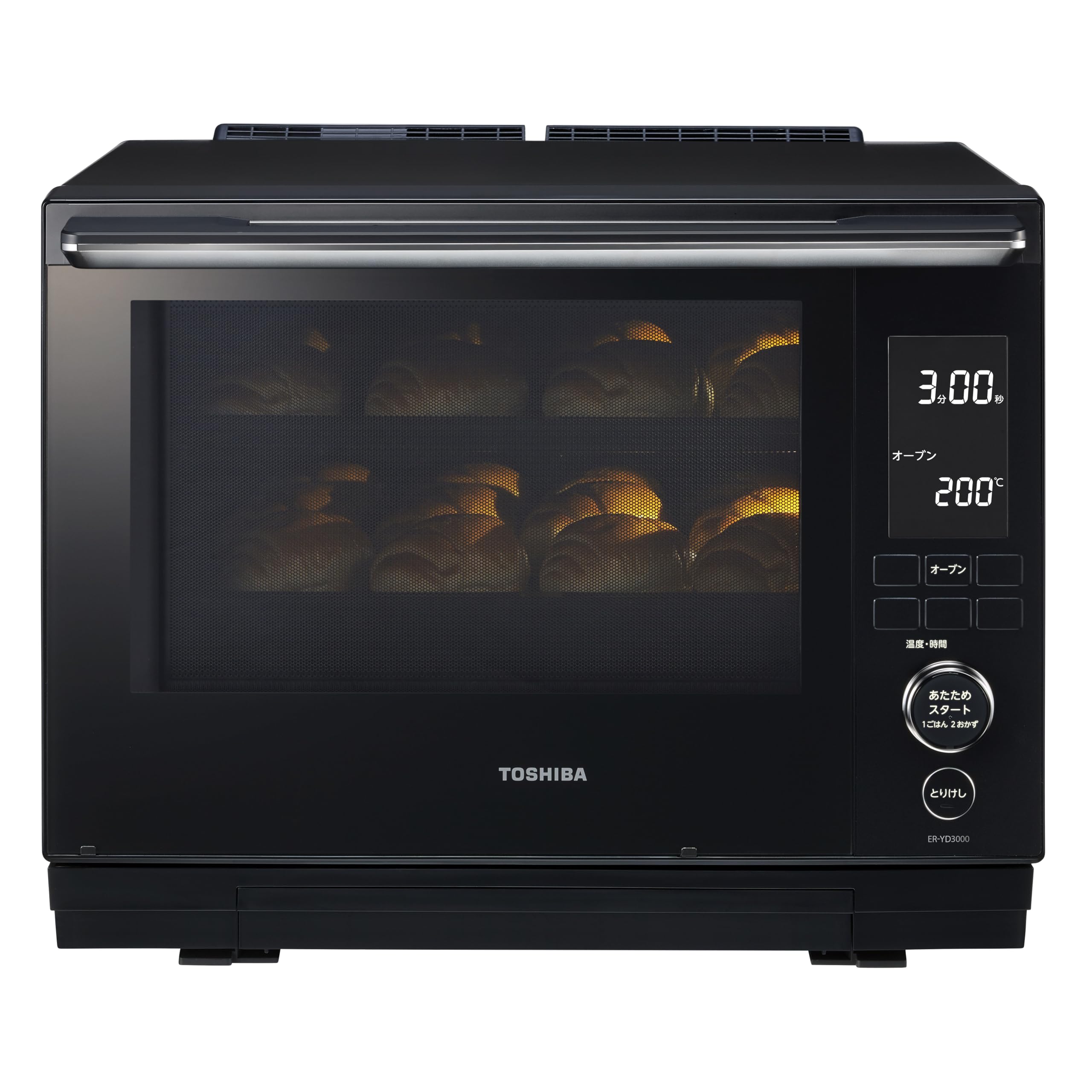 東芝 (TOSHIBA) オーブンレンジ 電子レンジ フラットテーブル microwave 簡単操作 石窯ドーム 30L ER-YD3000(K)