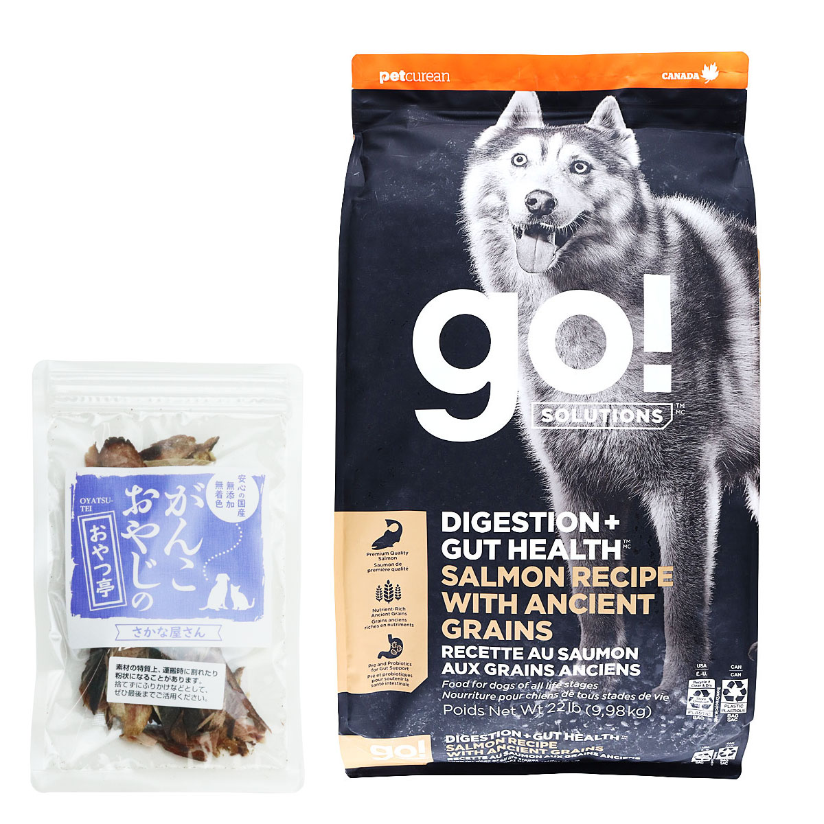 GO! ゴー ソリューションズ 消化+腸の健康ケア 古代穀物 サーモン 9.98kg【国産無添加さかなのおやつ付き】ドッグフード