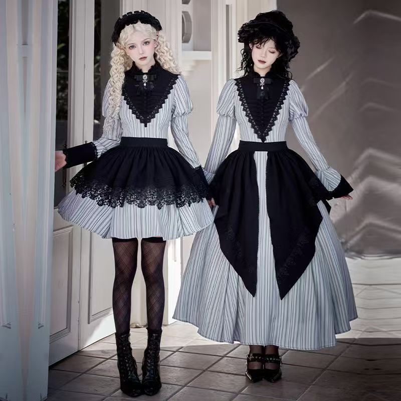 2025新作 ゴシックスタイル シスター服 メイド服 貴族風 コスプレ ロリータ ハロウィン コスプレ 初心者 ワンピース メイド服/仮装 洋服