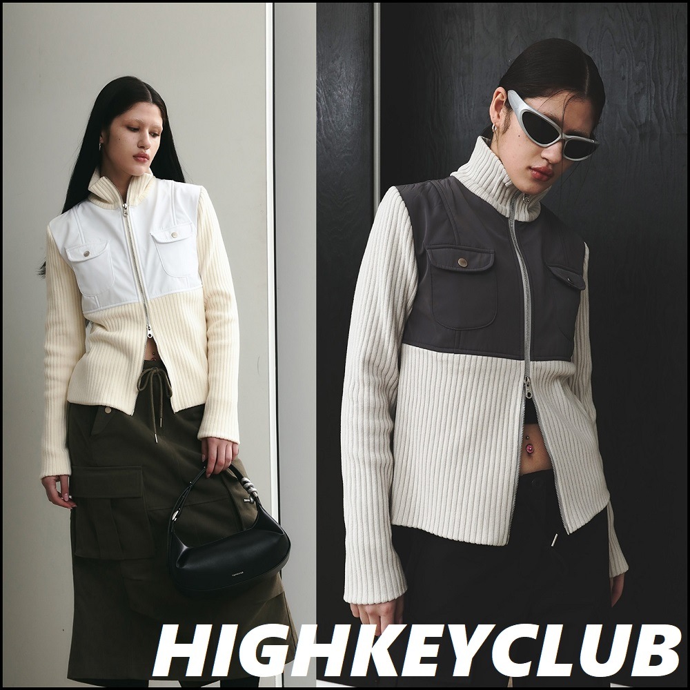 [HIGHKEYCLUB] [韓国人気] COMBI ZIP UP JACKET 3色