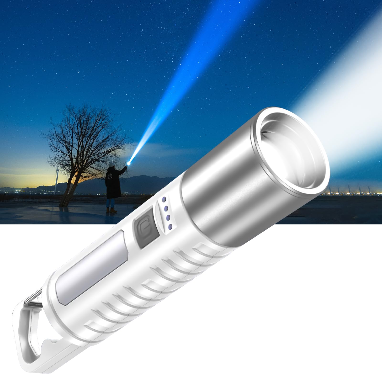 【2025 最新の進化】懐中電灯 強力 ledライト 高輝度 高級XPEライト 広角180度COB作業灯 ズーム調節 4モ-ド調光 大容量電池 Type-C充電式 防滴 軽量 尾にフックが付い 携帯便