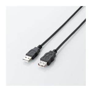 (まとめ)エレコム エコUSB2.0延長ケーブル(AM-AFタイプ) U2C-JE20BK(×10セット)